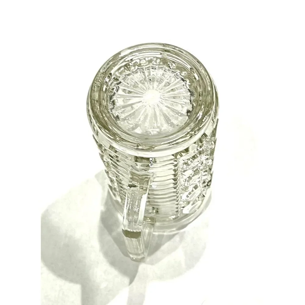 Vintage Federal Glass Co Clear Glass Pint Pitcher Windsor‎ Button Pattern - #292